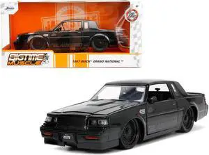 1987 Buick Grand National Black Metallic "Blackbird" "Bigtime Muscle" Series 1/24 Diecast Model Car by Jada