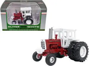 Oliver 2255 White Wide Front Tractor with Dual Wheels Red with White Canopy "The 3 Beasts" Series 1/64 Diecast Model by SpecCast