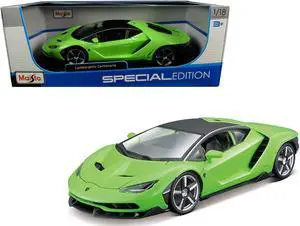 Lamborghini Centenario Lime Green with Matt Black Top 1/18 Diecast Model Car by Maisto