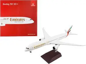 Boeing 787-10 Commercial Aircraft White with Striped Tail "Gemini 200" Series 1/200 Diecast Model Airplane by GeminiJets