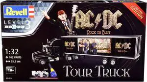 Level 3 Model Kit Kenworth Tour Truck "AC/DC Rock or Bust" 1/32 Scale Model by Revell