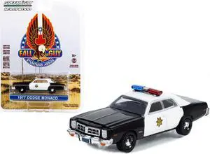 1977 Dodge Monaco Police Black & White "County Sheriff's Dept" "Fall Guy" 1/64 Diecast Model Car by Greenlight