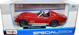 1970 Chevrolet Corvette Convertible Red 1/24 Diecast Model Car by Maisto