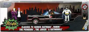1966 Classic Batmobile with Diecast Figures & Plastic Robin "Batman" TV Series (1966) 1/24 Diecast Model Car by Jada
