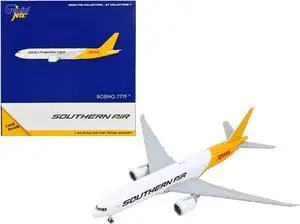 Boeing 777F Commercial Aircraft "Southern Air - DHL" White and Yellow 1/400 Diecast Model Airplane by GeminiJets