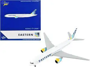 Boeing 777-200ER Commercial Aircraft "Eastern Air Lines" White with Striped Tail 1/400 Diecast Model Airplane by GeminiJets