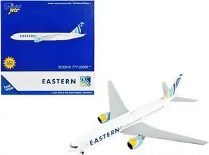 Boeing 777-200ER Commercial Aircraft with Flaps Down White w/Stripe 1/400 Diecast Model Airplane by GeminiJets