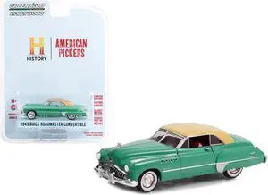 1949 Buick Roadmaster Convertible Green w/Tan Soft Top "American Pickers" (2010-Current) TV 1/64 Diecast Model Car by Greenlight