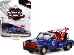 1969 Chevrolet C-30 Dually Wrecker Truck Dark Blue "Standard Oil Company Roadside Service" 1/64 Diecast Model Car by Greenlight
