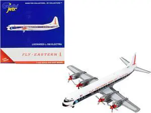 Lockheed L-188 Electra Commercial Aircraft "Eastern Air Lines" White with Dark Blue 1/400 Diecast Model Airplane by GeminiJets