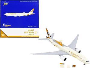 Boeing 777F Commercial Aircraft "Etihad Cargo" Beige w/Graphics "Interactive Series" 1/400 Diecast Model Airplane by GeminiJets