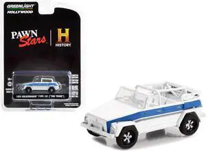 1974 Volkswagen Thing (Type 181) White w/Blue Stripes "Pawn Stars" (2009-Current) TV Series 1/64 Diecast Model Car by Greenlight