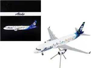 Airbus A320 Commercial Aircraft "Alaska Airlines - Fly With Pride" White w/Blue Tail 1/200 Diecast Model Airplane by GeminiJets