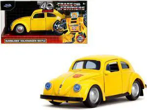 Volkswagen Beetle "Bumblebee" Yellow "Transformers" "Hollywood Rides" Series 1/32 Diecast Model Car by Jada
