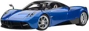 Pagani Huayra Metallic Blue with Black Top and Silver Wheels 1/12 Model Car by Autoart