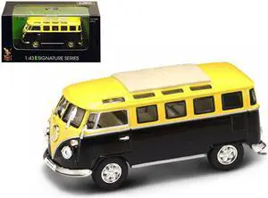 1962 Volkswagen Microbus Van Bus Yellow/Black 1/43 Diecast Car by Road Signature