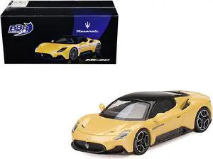 Maserati MC20 Giallo Genio Yellow with Black Top 1/64 Diecast Model Car by BBR