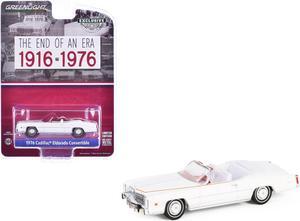 1976 Cadillac Eldorado Convertible White w/Red & Blue "The End of an Era 1916-1976" 1/64 Die Cast Model Car by Greenlight