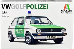 Skill 3 Model Kit 1978 Volkswagen Golf "Berlin Polizei (Police) Department" 1/24 Scale Model by Italeri