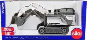 Liebherr R9800 Mining Excavator White and Gray 1/87 (HO) Diecast Model by Siku