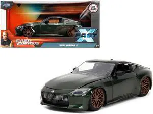 2023 Nissan Z Dark Green Metallic with Black Top "Fast X" (2023) Movie "Fast & Furious" Series 1/24 Diecast Model Car by Jada