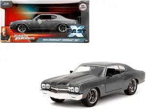 1970 Chevrolet Chevelle SS Gray Met w/Black "Fast & Furious" (2009) Movie "Fast & Furious" Series 1/24 Diecast Model Car by Jada