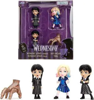 Set of 4 Diecast Figures "Wednesday" (2022-Current) TV Series "Metalfigs" Series Diecast Models by Jada