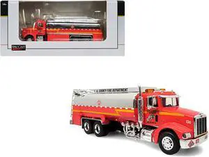 Peterbilt 385 Fuel Truck Red "Los Angeles County Fire Department" 1/64 Diecast Model by SpecCast
