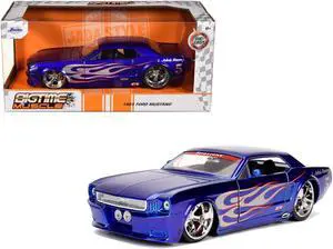 1965 Ford Mustang #5 "L. John's Racing" Candy Blue with Flame Graphics "Bigtime Muscle" Series 1/24 Diecast Model Car by Jada