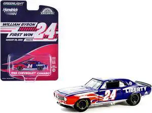 1969 Chevrolet Camaro #24 "William Byron" Blue with Flame Graphics "Hobby Exclusive" Series 1/64 Diecast Model Car by Greenlight