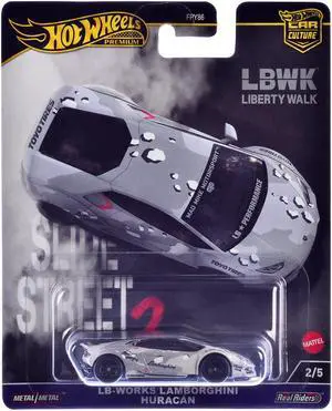 Lamborghini Huracan LB-Works Gray with Graphics "Slide Street 2" Series Diecast Model Car by Hot Wheels