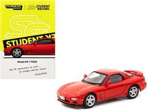 Mazda RX-7 FD3S RHD (Right Hand Drive) Red "Student Driver" "J Collection" Series 1/64 Die Cast Model Car by Tarmac Works