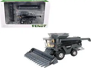 Fendt Ideal 8 Combine with Grain Head and 12 Row Corn Head Gray 1/64 Diecast Model by SpecCast