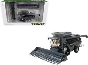 Fendt Ideal 8T Combine with Grain Head and 12 Row Corn Head Half-Track Gray 1/64 Diecast Model by SpecCast