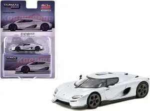 Koenigsegg CC850 Silver Metallic "Global64" Series 1/64 Diecast Model Car by Tarmac Works