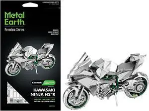 Kawasaki Ninja H2R Motorcycle (Expert Difficulty) Steel Model Kit by Metal Earth