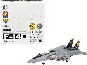 Grumman F-14D Tomcat Fighter Aircraft "USS Theodore Roosevelt, The Last Flight" (2006) US Navy 1/144 Diecast Model by JC Wings