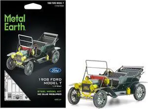 Model Kit 1908 Ford Model T Dark Green (Moderate Difficulty) Steel Model by Metal Earth