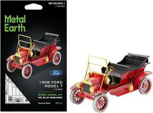 Model Kit 1908 Ford Model T Red (Moderate Difficulty) Steel Model by Metal Earth
