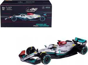 Mercedes-AMG F1 W13 E Performance #44 "F1 World Championship" (2022) with Display Case 1/43 Diecast Model Car by Bburago