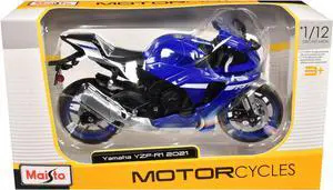 2021 Yamaha YZF-R1 Motorcycle Blue 1/12 Diecast Model by Maisto