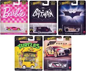 "Pop Culture 2024" 5 piece Set E "Premium Series" Diecast Model Cars by Hot Wheels