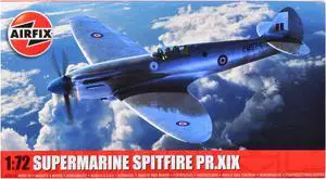 Supermarine Spitfire PR.XIX Fighter Aircraft (Level 1) 1/72 Plastic Model Kit by Airfix