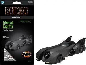 Model Kit 1989 Batmobile Black "Batman" (1989) Movie (Challenging Difficulty) Steel Model by Metal Earth Model Kit 1989 Batmobile Black "Batman" (1989) Movie (Challenging Difficulty) Steel Model by Metal Earth