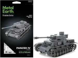 Model Kit German Panzer IV Tank (Challenging Difficulty) Steel Model by Metal Earth