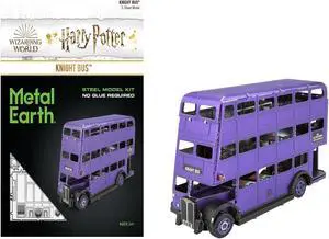 Model Kit Knight Bus Purple "Harry Potter and the Prisoner of Azkaban" (2004) (Moderate Difficulty) Steel Model by Metal Earth