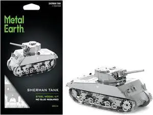 Model Kit American Sherman Tank (Moderate Difficulty) Steel Model by Metal Earth