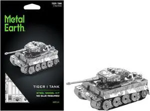 Model Kit German Tiger I Tank (Moderate Difficulty) Steel Model by Metal Earth