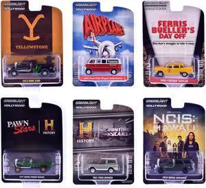 "Hollywood Series" Set of 6 pieces Release 42 1/64 Diecast Model Cars by Greenlight