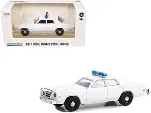 1977-78 Dodge Monaco Police Pursuit White with Light Bar "Hot Pursuit - Hobby Exclusive" 1/64 Diecast Model Car by Greenlight